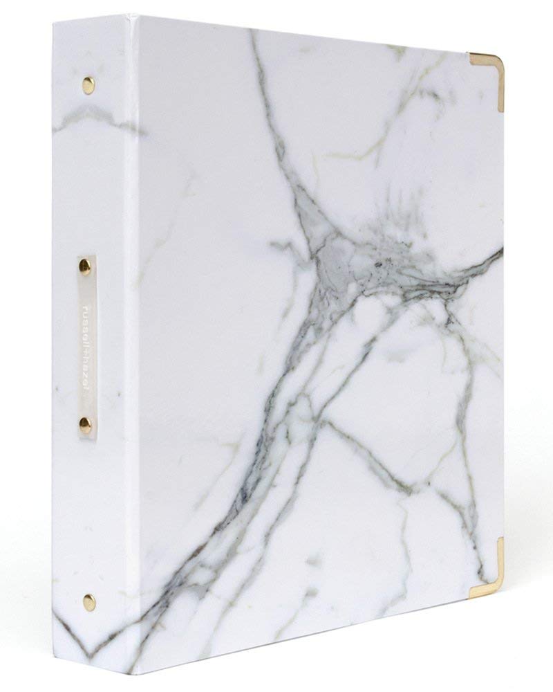 russell+hazel Marble Patent Signature 3 Ring Binder - Image 1